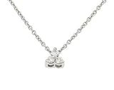3 Stone Round Diamond Pendant on Cable Chain .13cttw