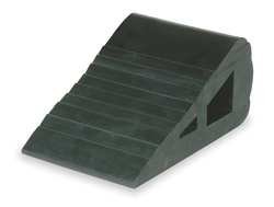 Industrial Grade 1GUK4 Wheel Chock, 3 In W x 3 1/4 In H, Black