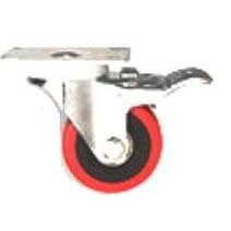 4 HEAVY DUTY DOUBLE LOCKING SWIVEL CASTER WITH MOUNTING PLATE by Peachtree Woodworking