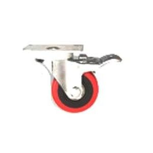 4 HEAVY DUTY DOUBLE LOCKING SWIVEL CASTER WITH MOUNTING PLATE By Peachtree Woodworking - PW1352 by Peachtree Woodworking