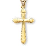 24K Gold over Sterling Silver Cross and 18-inch Chain