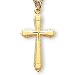 24K Gold over Sterling Silver Cross and 18-inch Chain