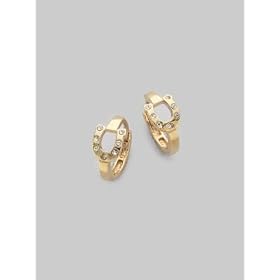 Juicy Couture Horseshoe Huggie Earrings - Gold Color