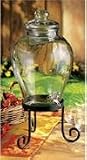 Curved Glass Drink Dispenser w/ Stand