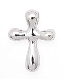 Rounded Sterling Silver Slider Cross Pendant