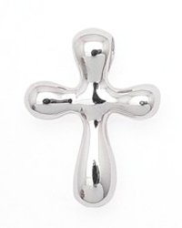 Rounded Sterling Silver Slider Cross Pendant