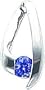 14K White Gold 4mm Tanzanite Slide Pendant Jewelry