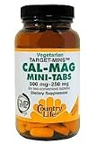 Country Life Cal-Mag Complex 1000/500 mg (180 tabs)( Eight Pack)