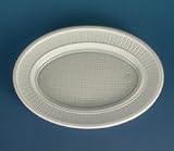 Produkt-Bild: 100 Teller, PS Plastik oval 21,7 cm x 15,7 cm x 2,1 cm weiss