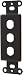 OEM Systems IWM-3P-BN Decorator Style Empty Connector Plate (Brown, 3 Connectors)