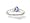 14K White Gold Genuine Oval Tanzanite and Diamond Ring - Size 4