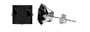 4 MM Princess Cut Black Cubic Zirconia .925 Sterling Silver Post Stud Earrings
