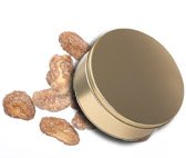 1 and 1 2 lb Bavarian Style Cinnamon Roasted Peanuts Tin - Gold by Catoctin Kettle Korn