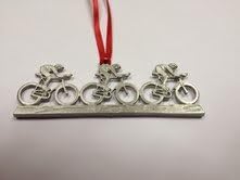Pewter Paceline Christmas Ornament