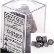 Chessex Dice: Polyhedral 7-Die Leaf Dice Set - Steel w/gold OOP - Out of Print