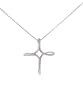 Sterling Silver Polished Cross Necklace with 18 inch Rolo Chain