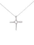 Sterling Silver Polished Cross Necklace with 18 inch Rolo Chain