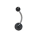 Black Glitter Ball Acrylic Belly Button Ring