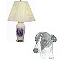 Porcelain Lamp with Whippet