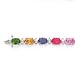 STERLING SILVER W/MULTI-COLOR CZ BRACELET 7"