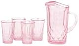 Miniature Chrysnbon Pitcher with 4 Glasses Pink