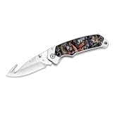 Buck 278 Folding Alpha Hunter, Mossy Oak Break-Up Handles with Guthook, Liner Lock Folding Hunter