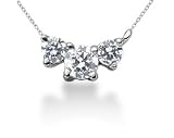 0.45CTW Classic Round Diamond Three Stone Necklace in Platinum