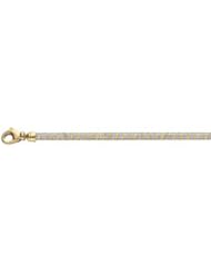 2.75 mm Hollow, Two Tone Cocoon™ Chain Stainless Steel & 18K Yellow 7 Inch Ch363