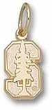 Stanford Cardinal "S Tree" 3/8" Charm - 14KT Gold Jewelry