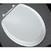 Bemis 960PCH000 Molded Wood Retro Round Toilet Seat with Chrome/White Hinges, White