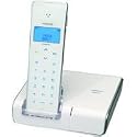 Audioline SHADOW 500 Design-Telefon mit blau beleuchteten Sensortasten (Touchsreen) in weiß