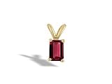 14K Yellow Gold Emerald-cut Created Ruby Pendant