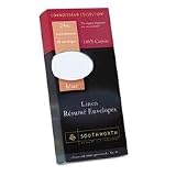 100% Cotton Linen #10 Resume Envelope, Blue, 24 lbs., 50/Box