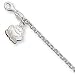 Sterling Silver Rolo Chain With Frog Anklet - 9 Inch - Italian
