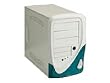 Q-Tec 6010CMD - Mid tower - ATX - power supply 300 Watt - light beige, transparent blue