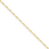14k 1.3mm Hammered Rolo Chain Necklace - 24 Inch