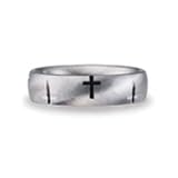 BENCHMARK'S Men's 14k White Gold Cross Wedding Band (6.00 mm)