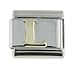 18K gold and steel Italian Charm Initial L