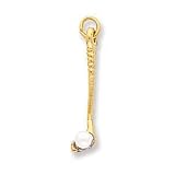 14k Gold Golf Club Charm With Pearl
