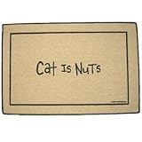 Cat is Nuts Doormat (Taupe background/black lettering, 18' x 27')