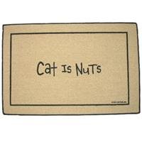 Cat is Nuts Doormat (Taupe background black lettering, 18' x 27') by High Cotton