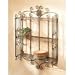 CASA CRISTINA COLLECTION 3-TIER WALL SHELF with Scroll Design, Filigree Medallion Accents and Antique Gold Finish