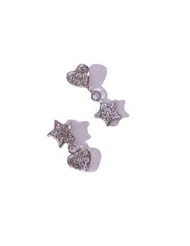 14k Flat Heart-Shaped Star Diamond Earrings (0.25 ct.tw.)