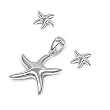 Sterling Silver Pendant/Earring Set - Starfish - Pendant:23mm, Earrings:9mm