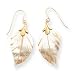 14k Mother Of Pearl Leaf Dangle Earrings