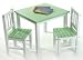 Lipper International 513GR Child's Table and 2-Chair Set, Green and White