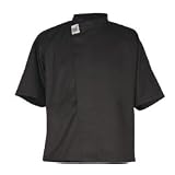 Chef Revival Black Tunic Short Sleeve QC Lite Poly-Cotton - Small - Small by 