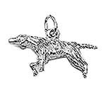 Dog Pointer Charm - Sterling Silver