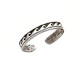 Toe Ring - Sterling Silver Antiqued Adjustable Ring