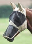 Shires Equestrian - Fine Mesh Fly Mask With Ears And Nose - Paleblu - Size: Cob